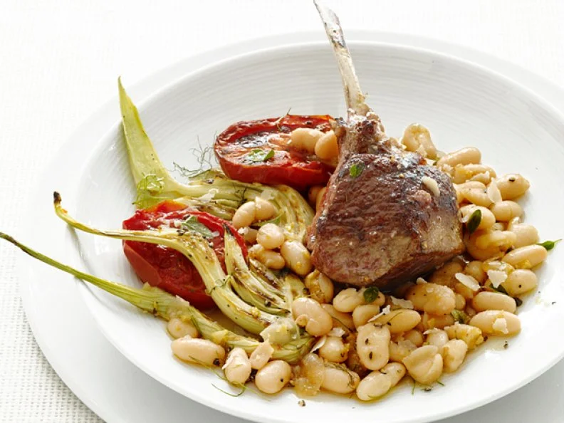 Lamb Chop on a bed of herb seasoned fennel