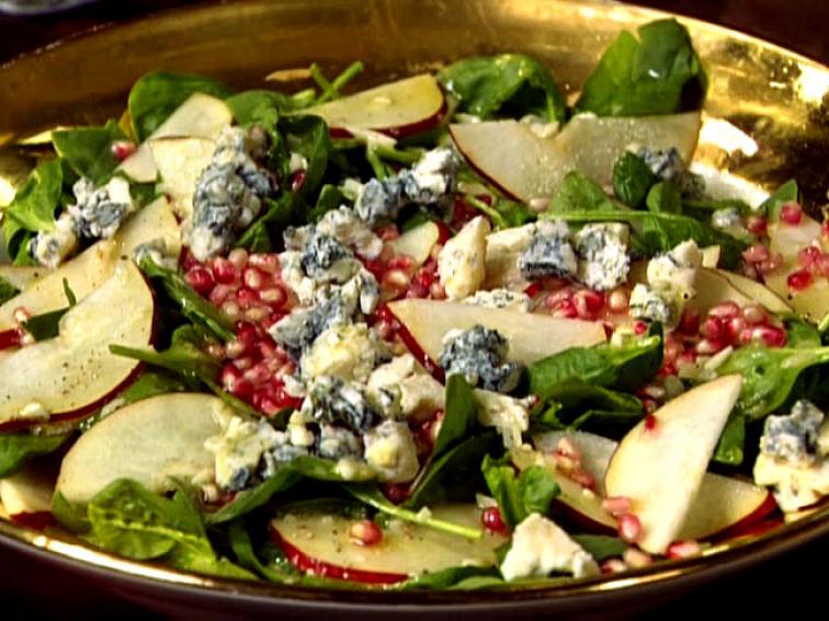 Pear And Pomegranate Salad With Gorgonzola And Champagne Vinaigrette Recipe Guy Fieri Food 2655