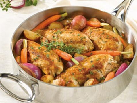 Pan-Sauteed Chicken with Vegetables and Herbs