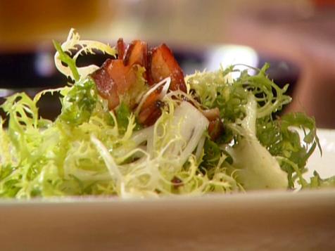 Frisee Salad with Blue Cheese, Bacon and Hazelnuts