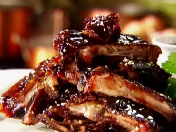 Teriyaki-Glazed Pork Spare Ribs Recipe | Tyler Florence | Food Network