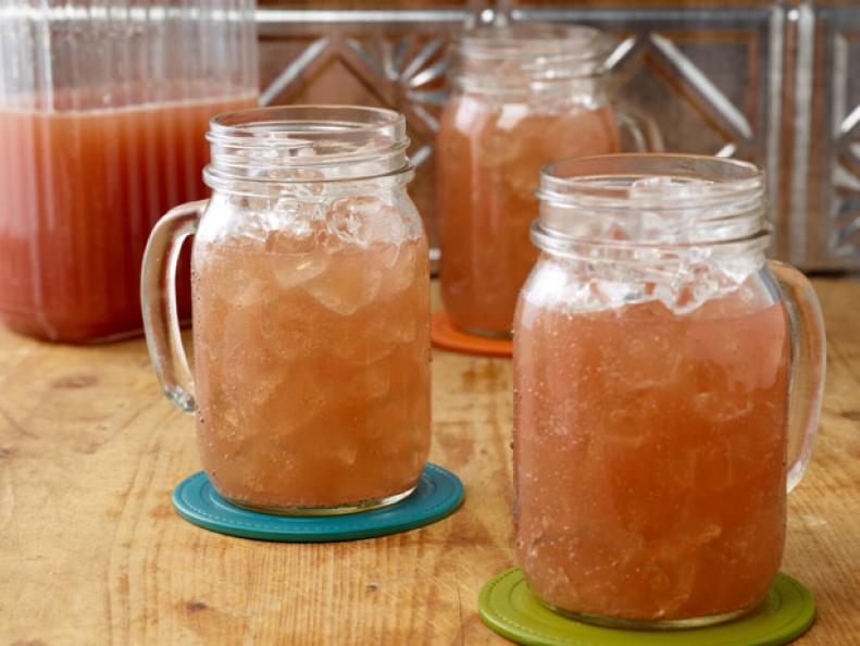 Homecoming punch served in mason jar mugs.