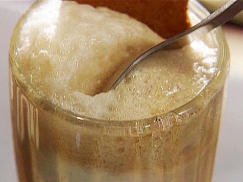 Stout Float with Orange Blossom Honey and Gingersnap Tuile