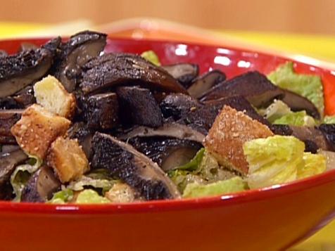 Sliced Grilled Portobello Mushroom Sorta-Caesar Salads