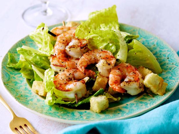 Caesar Salad with Grilled Shrimp Recipe | Ellie Krieger | Food Network