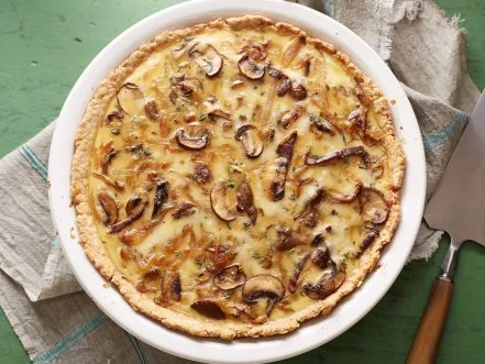 Caramelized Onion, Mushroom and Gruyere Quiche with Oat Crust