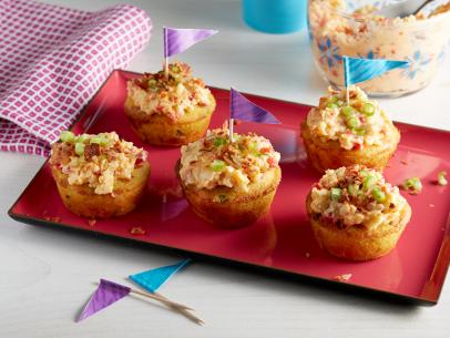 Patrick and Gina Neely's Gina's Pimento Cheese Cakes for Everyday Birthday Party Bites as seen on Food Network's Down Home With The Neely's 