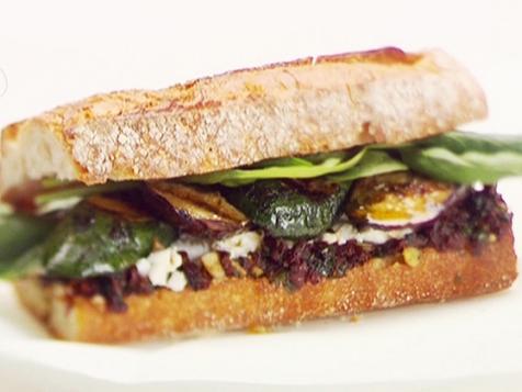 Grilled Vegetable, Herb and Goat Cheese Sandwiches