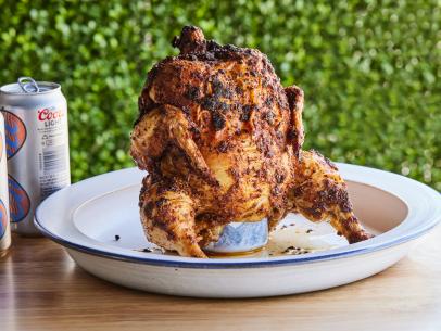 Description: George Duran's Spice Rubbed Beer Can Chicken.