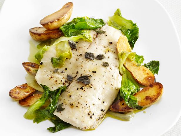 Tilapia With Escarole And Lemon Pepper Oil Recipe Food Network Kitchen Food Network
