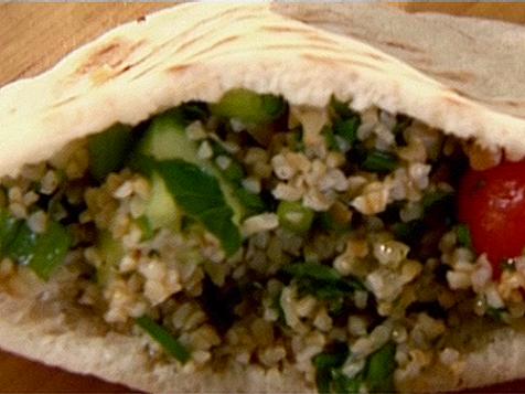 Pita Stuffed with Tabbouleh and Shards of Feta