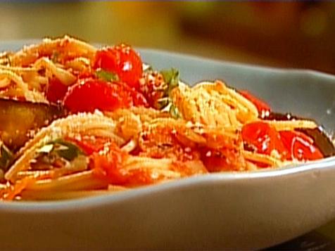 Spaghetti with Roasted Eggplant and Cherry Tomatoes
