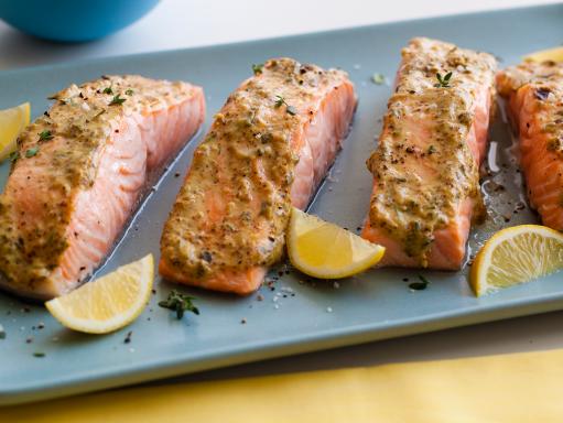 Broiled Salmon with Herb Mustard Glaze Recipe | Giada De Laurentiis ...