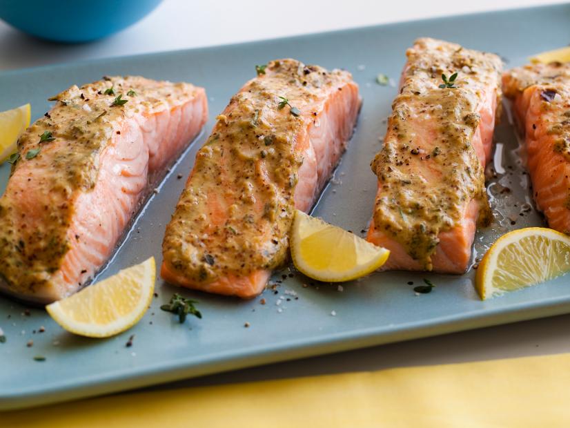 Broiled Salmon With Herb Mustard Glaze Recipe Giada De Laurentiis Food Network