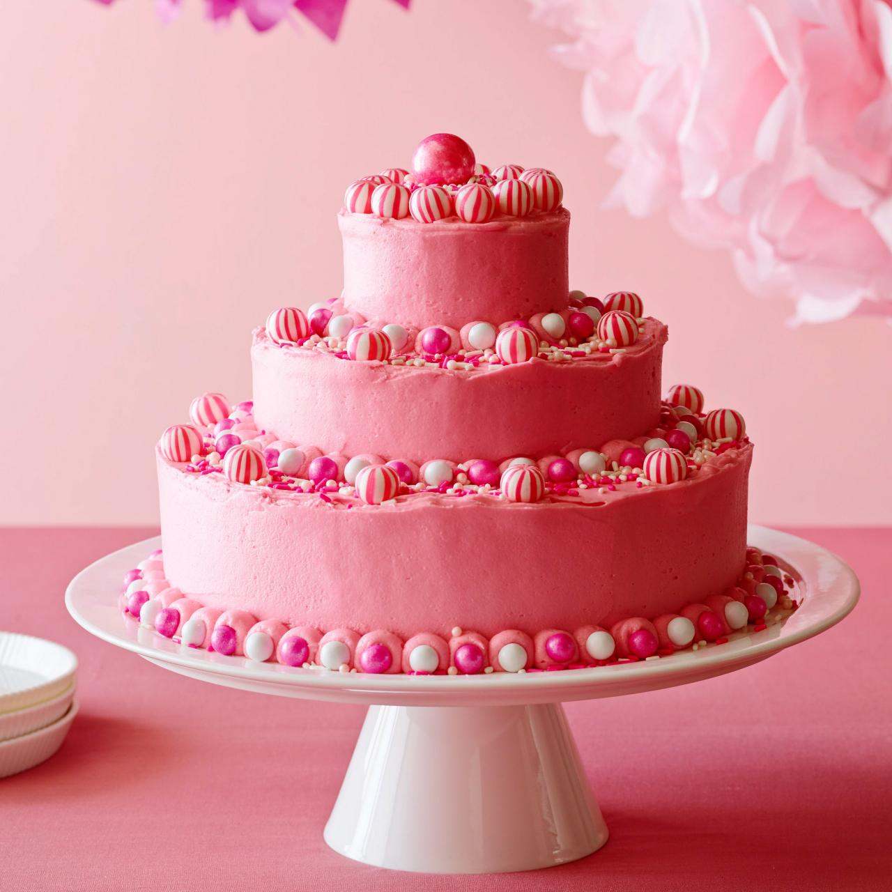 Birthday Cake with Hot Pink Butter Icing Recipe, Ina Garten