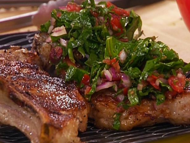 Grilled Veal Chops with Raw Sauce Recipe | Rachael Ray | Food Network