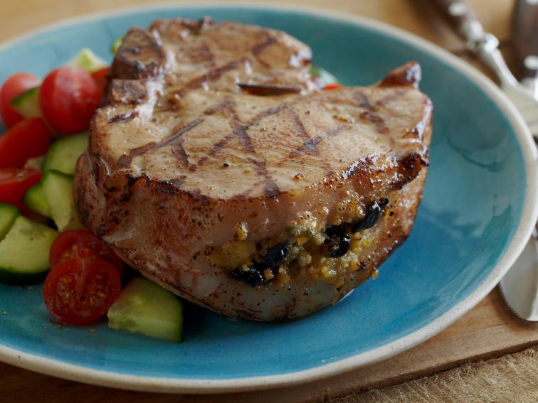 Stuffed Grilled Pork Chops Recipe Alton Brown Food Network
