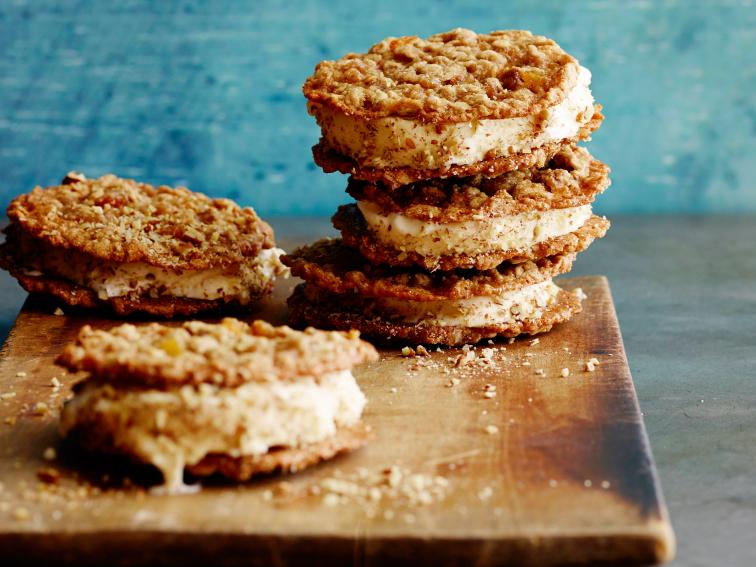 Gina's Oatmeal Cookie Ice Cream Sandwiches Recipe The Neelys Food