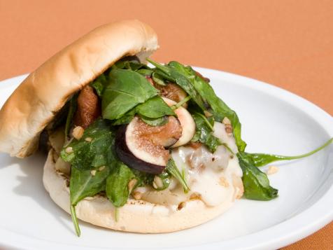 Born in Berkeley Burgers (a.k.a. Bacon Cheeseburgers with Aged Teleme, Arugula-Fig Topping, Pepper Bacon, and Lemon-Grilled Fennel)