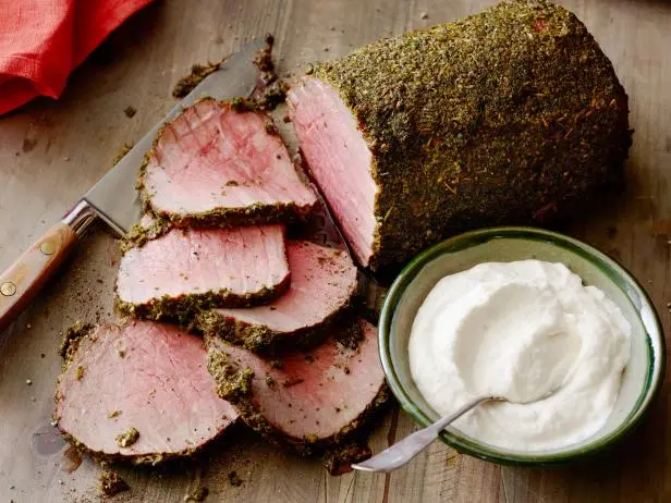 Herb-Crusted Roast Beef with Horseradish Cream Recipe | Sunny Anderson | Food Network