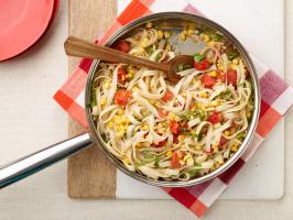 Tagliatelle with Corn and Cherry Tomatoes