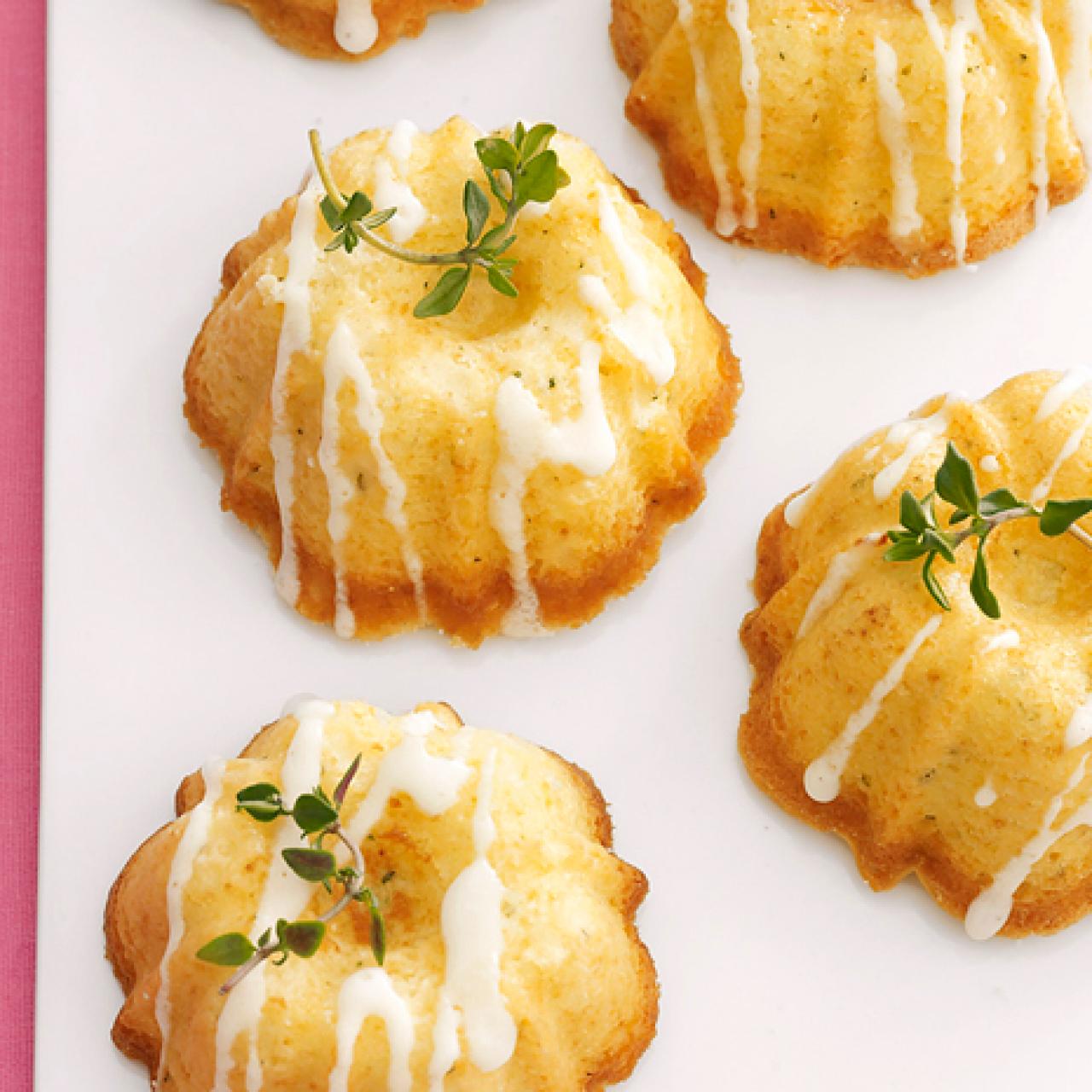 Olive Oil Thyme Mini Bundt Cakes