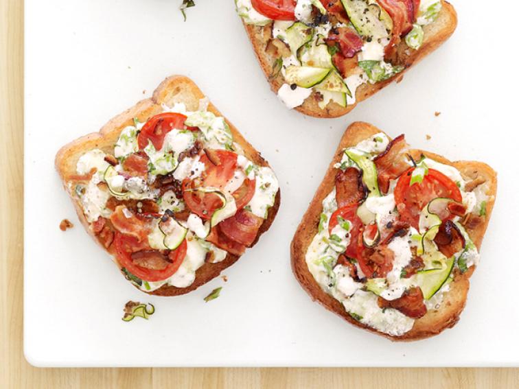 Bacon-Tomato Cheese Toasts Recipe | Food Network Kitchen | Food Network