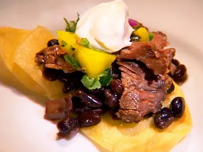 Mustard marinated flank steak top