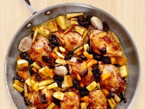 Glazed Chicken with Dried Fruit and Parsnips