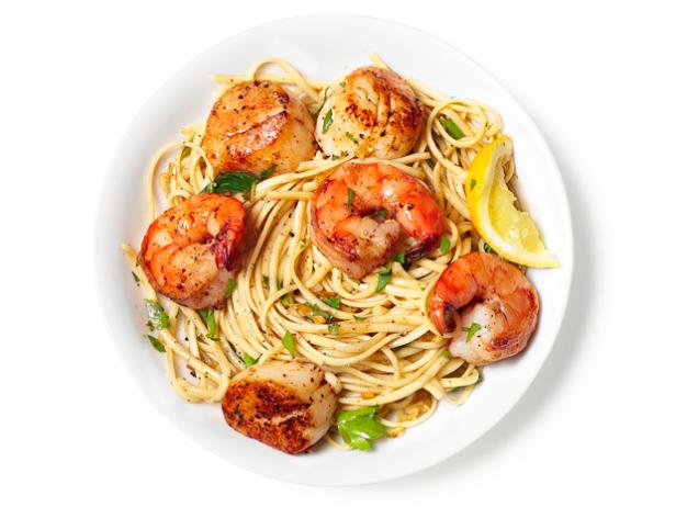 Shrimp and Scallop Scampi with Linguine Recipe | Food Network Kitchen |  Food Network