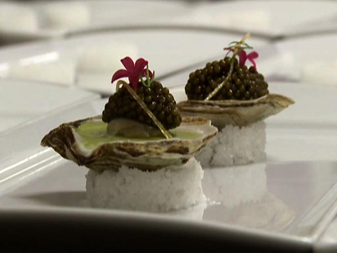 Vichyssoise of Kumumoto Oysters and Royal Sterling Caviar Recipe Food