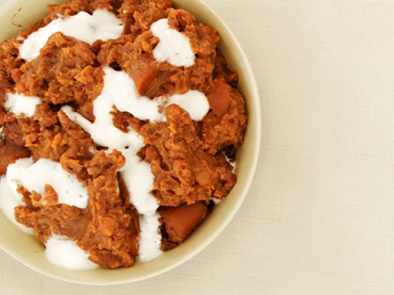 Mashed Vegetabe wiht Cream in a Dish