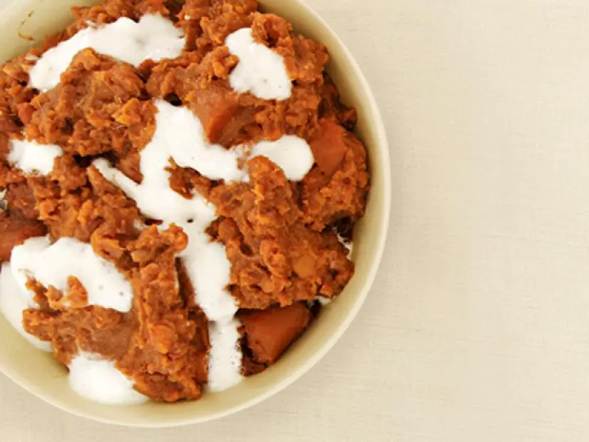 Mashed Vegetabe wiht Cream in a Dish