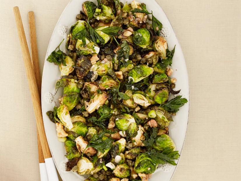 Fried Brussels Sprouts With Walnuts And Capers Recipe Michael Symon Food Network