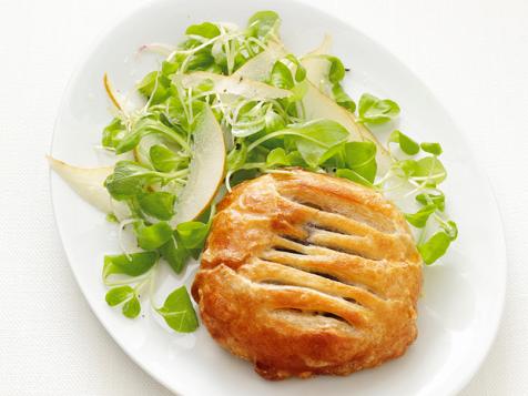 Mushroom Pies with Pear Salad