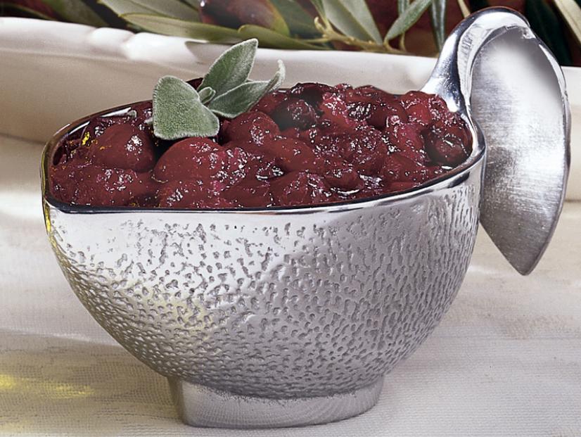 Cranberry Chutney in a Silver Dish