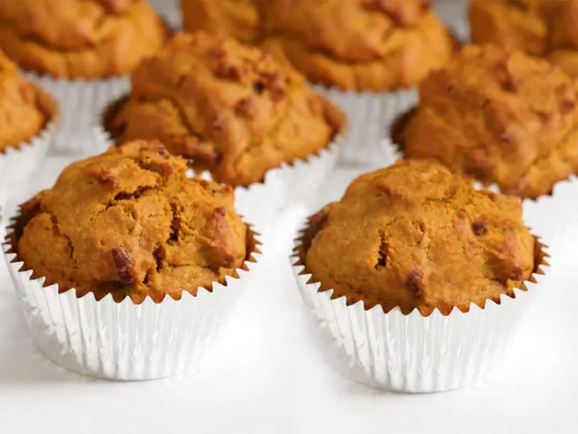 Pumpkin Muffins in Foil Cupcake Wrappers