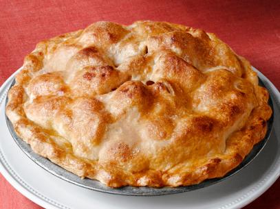 Thanksgiving Pie in Metal Pan on a White Dish
