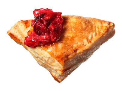 Pastry with Fruit Topping against a White Background