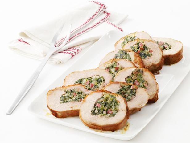 Turkey Roulade with Swiss Chard