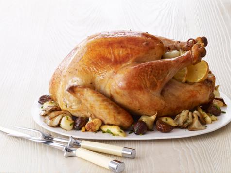 Turkey with Glazed Chestnuts, Parsnips and Mushrooms
