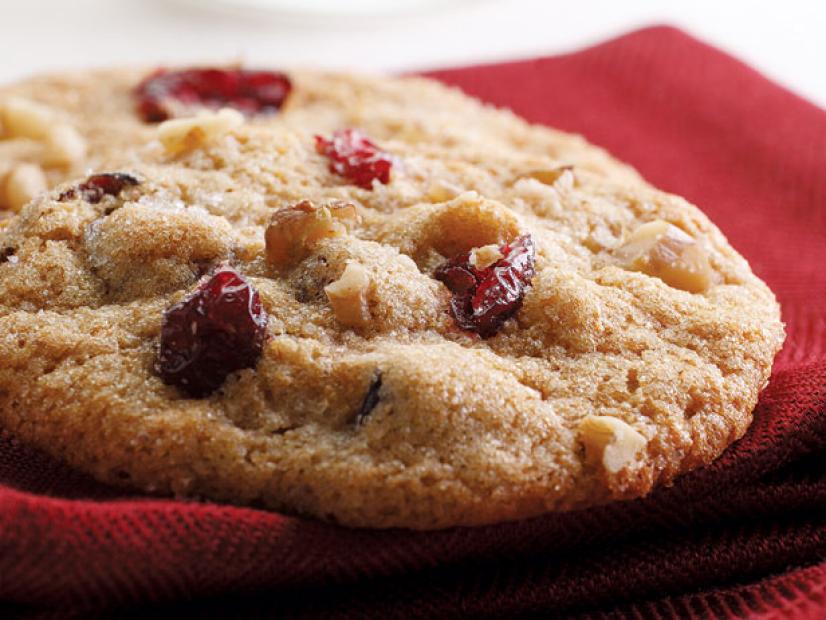 Cranberry Orange Cookie Lying on a Red Cloth