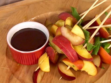 Fruit Skewers with Chocolate Dipping Sauce