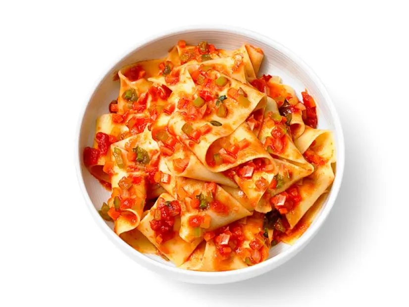 Close up of Pasta in a white bowl