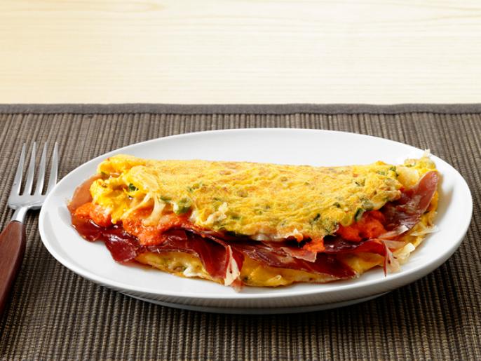 Spanish Omelet with Romesco Sauce Recipe | Ted Allen | Food Network