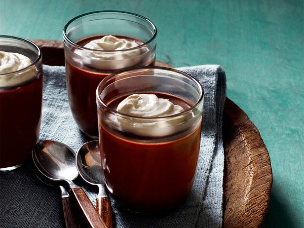Weekend Chocolate Pudding with whipped topping in small glasses