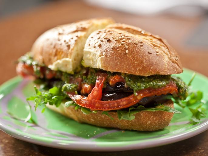 Roasted Eggplant and Tomato Subs Recipe Rachael Ray Food Network