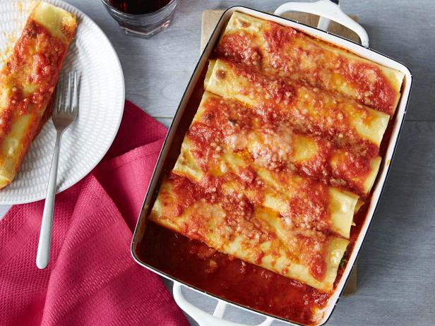 Italian Sausage, Spinach, and Ricotta Cannelloni Recipe | Kelsey Nixon |  Food Network