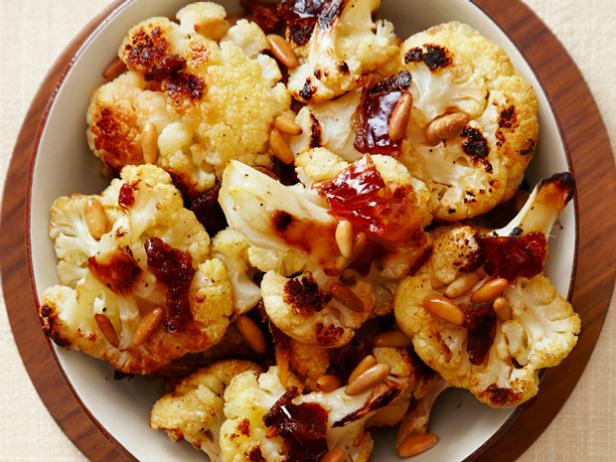 Roasted Cauliflower With Dates and Pine Nuts