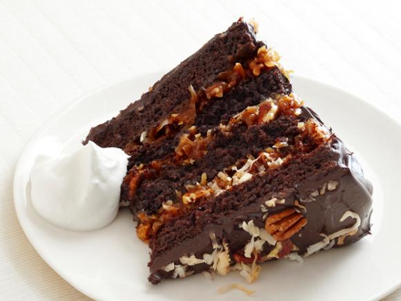 German Chocolate Cake With Coconut Pecan Cajeta Frosting Recipe Bobby Flay Food Network 1481